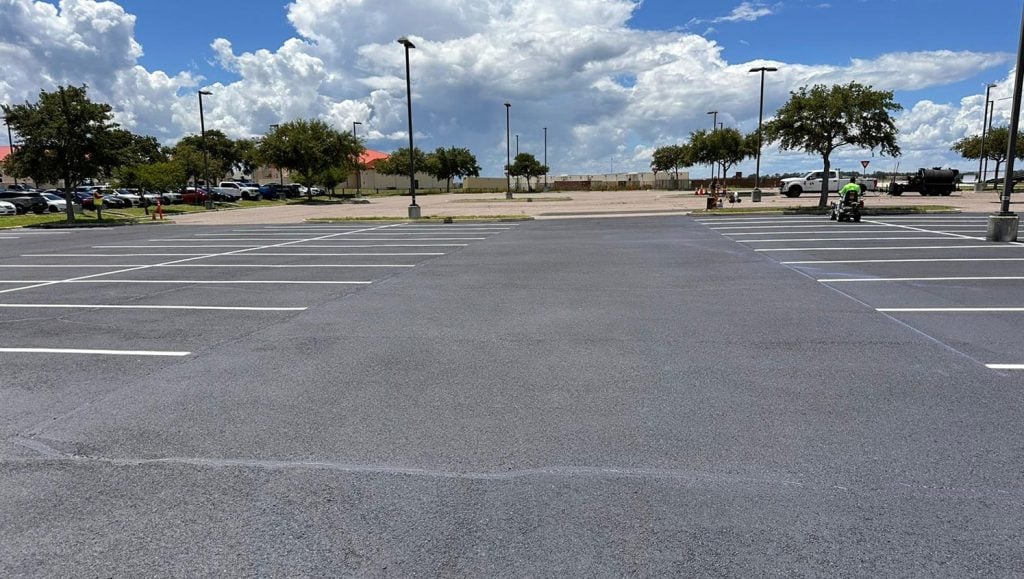 MacDill AFB parking lot with freshly painted lines