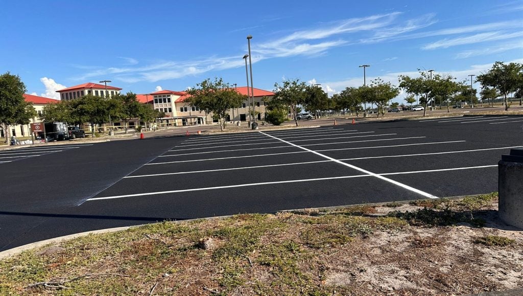 side view of MacDill AFB parking lot