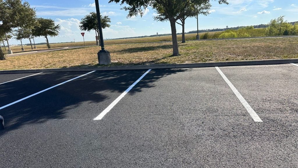 MacDill AFB parking lot freshly painted