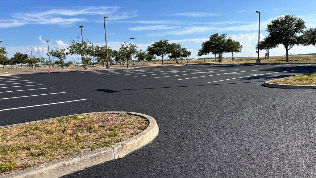 close-up view of MacDill AFB parking lot lines