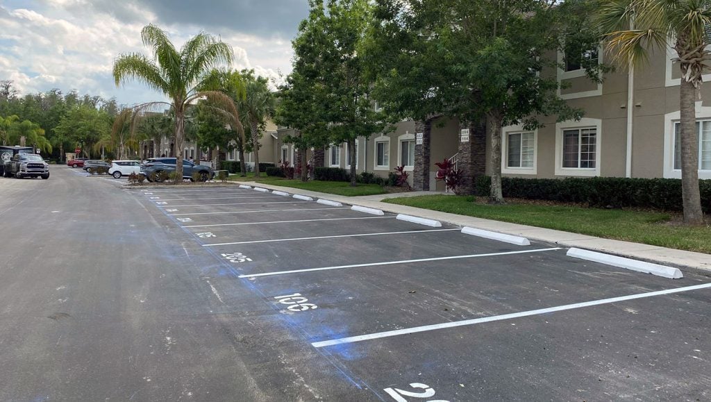 new numbered parking stalls