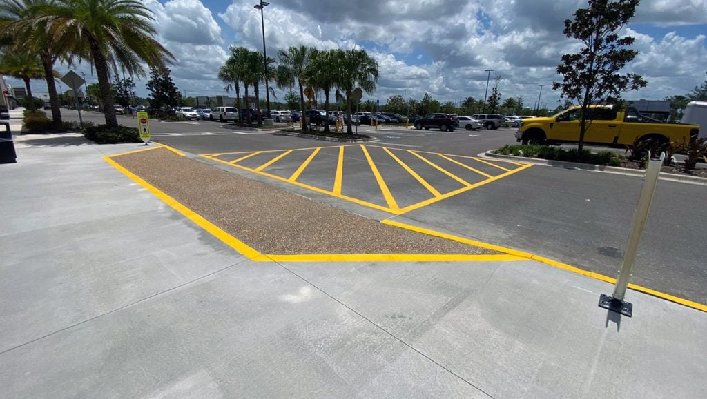 new parking lot markings for Total Wine and More in Lutz, FL
