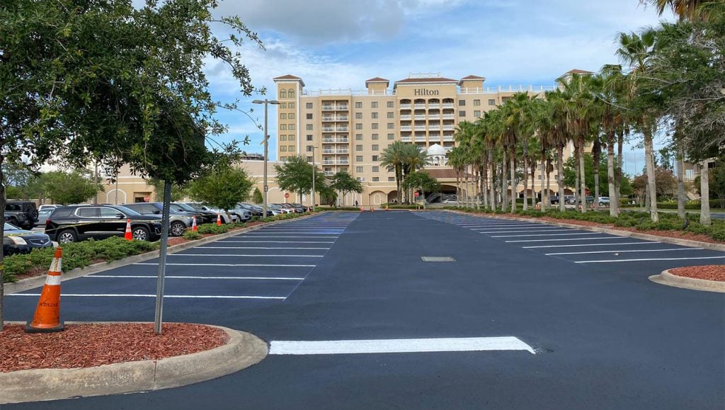 parking lot striping for hilton hotel in st. petersburg, fl