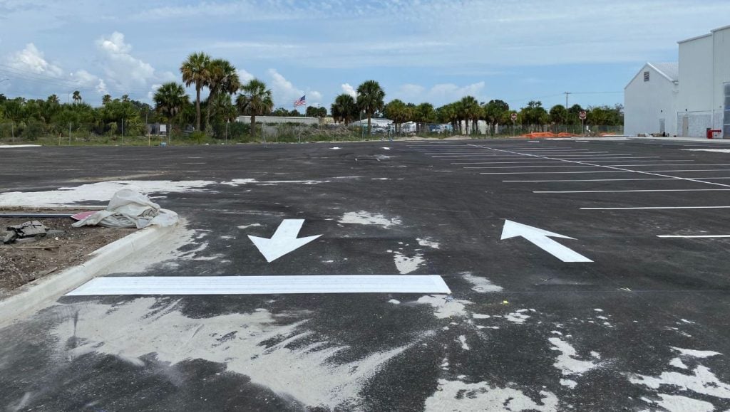 new stop bars and directional arrows