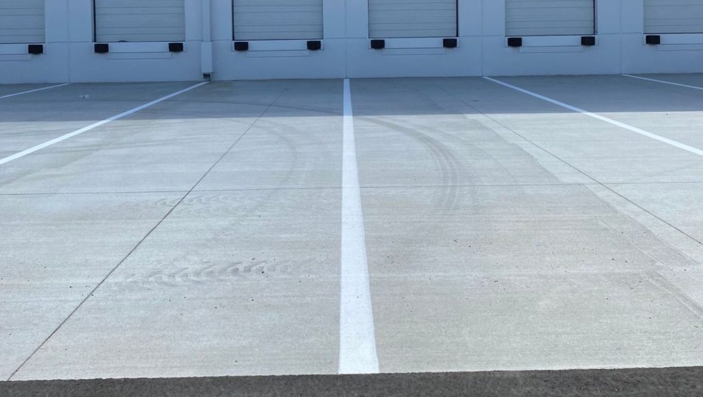 newly striped truck stalls at gateway industrial in st. petersburg, fl