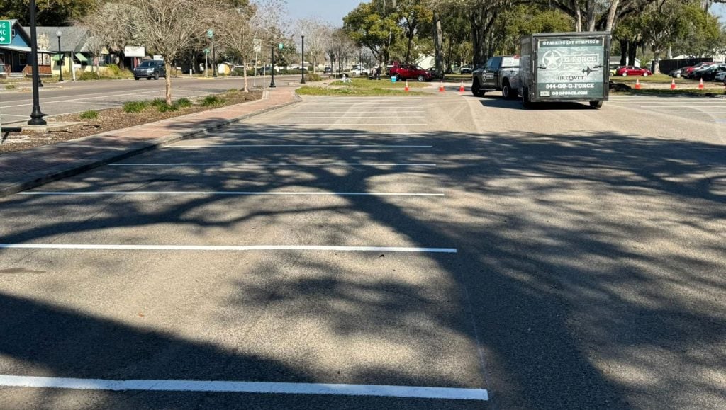 parking lot painting project in Tampa, FL