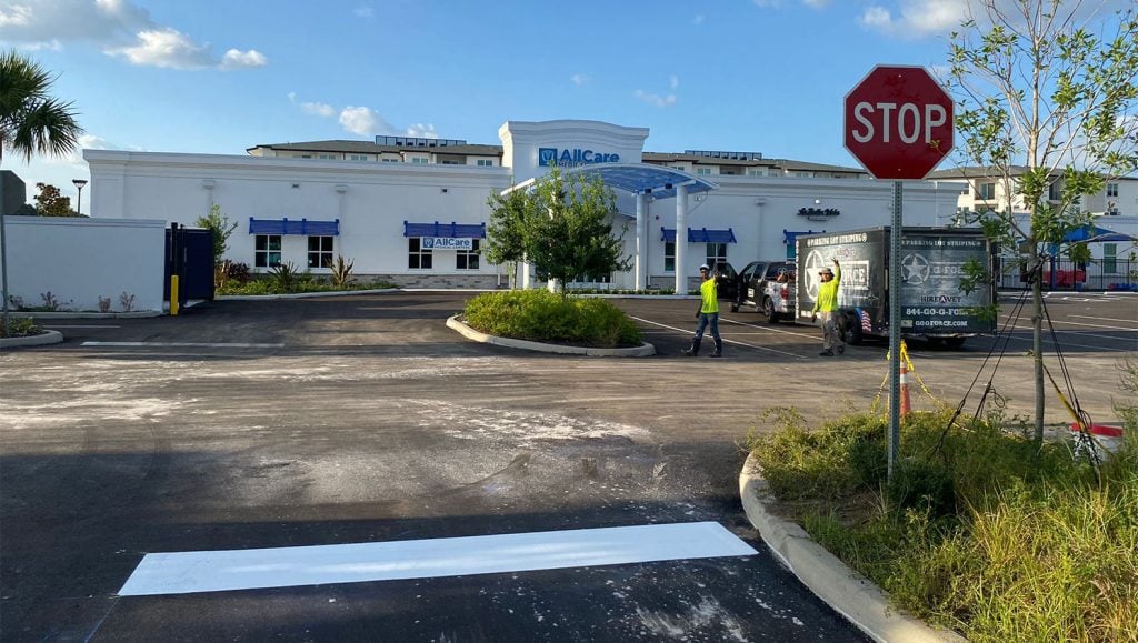 parking lot painting in Sarasota, FL