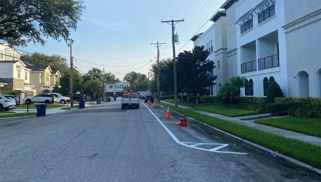 line striping in hyde park tampa