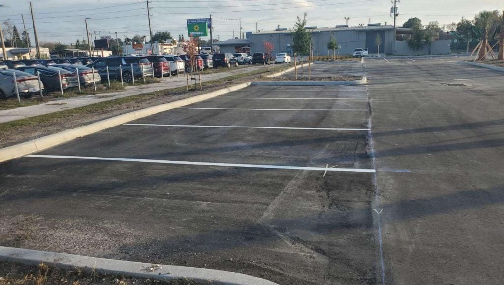 parking lot painting in pinellas park, fl