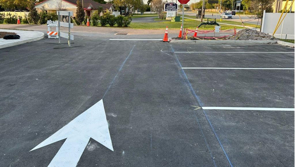 parking lot painting project in St. Petersburg FL
