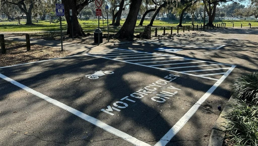 parking lot marking project in Tampa, FL