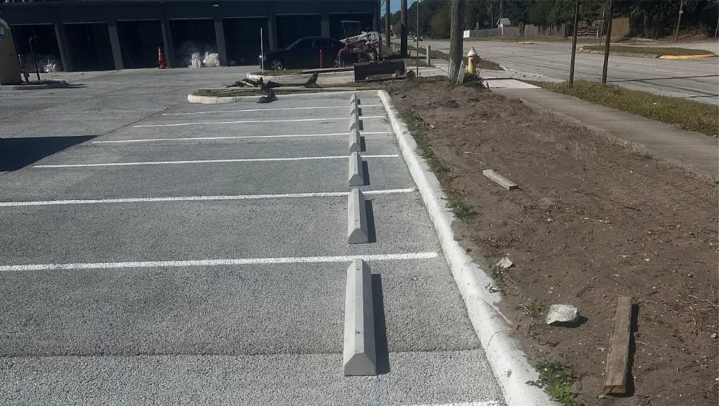 parking spots freshly painted for business parking lot in clearwater