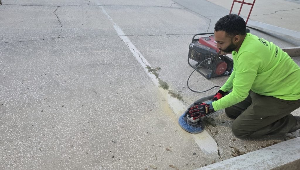 faded ada compliance parking spots at Veterinarian Clinic
