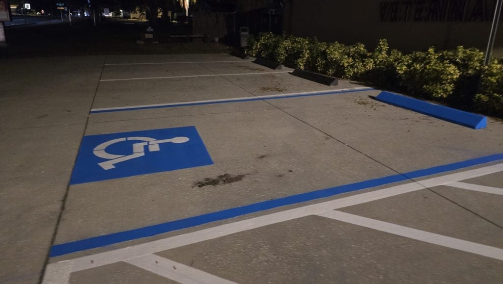 parking stops installed for Veterinarian Clinic