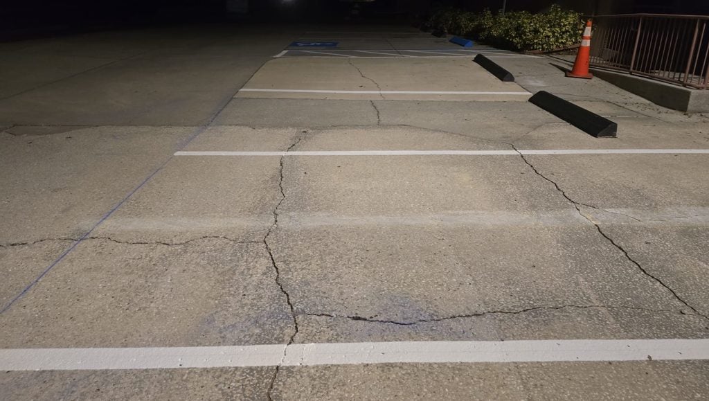 parking spots freshly painted for Veterinarian Clinic
