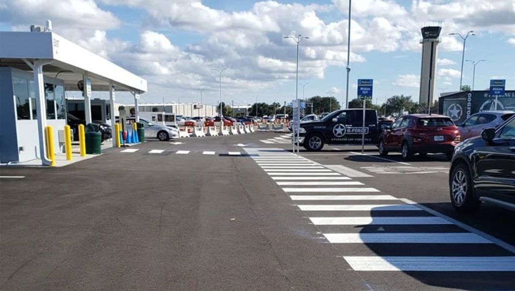 tampa airport crosswalk markings