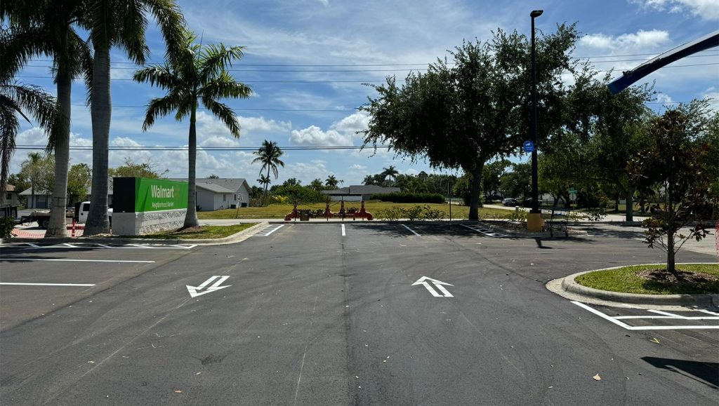 stop sign installation for walmart parking lot