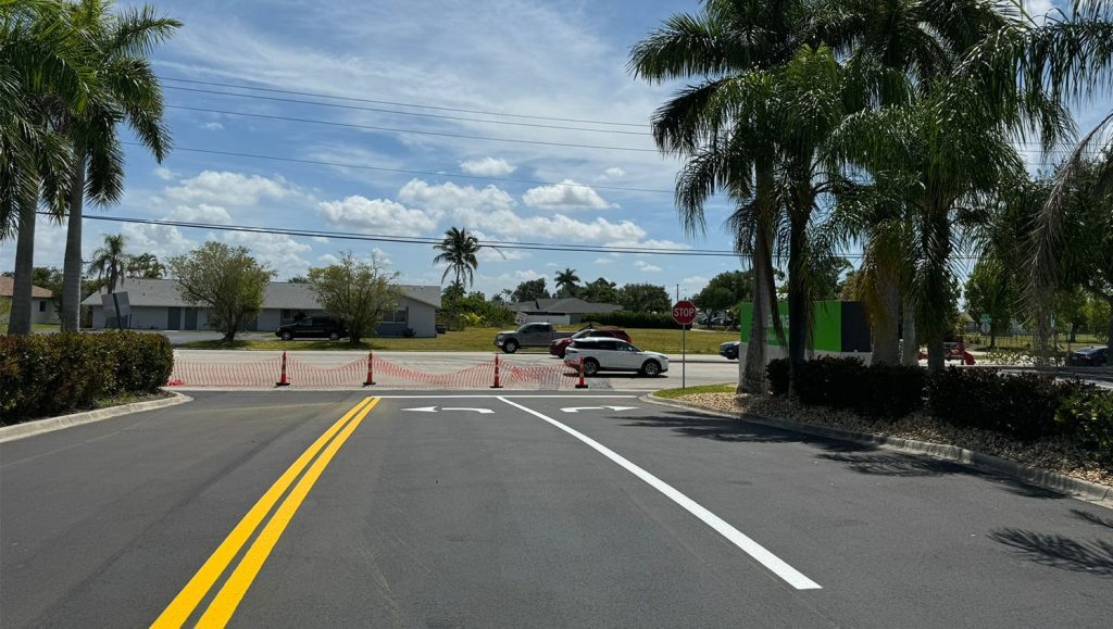 walmart parking lot in cape coral with fresh painted line