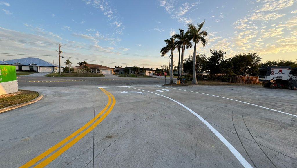 walmart parking lot with freshly painted lines