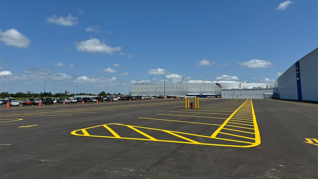 line striping for walmart warehouse parking lot