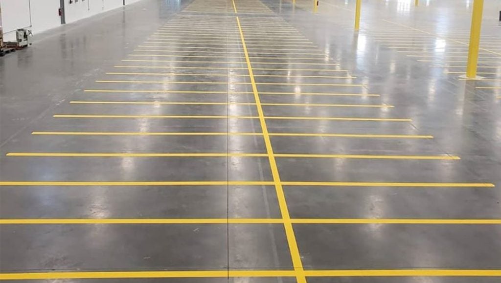 warehouse floor marking project in hillsborough county