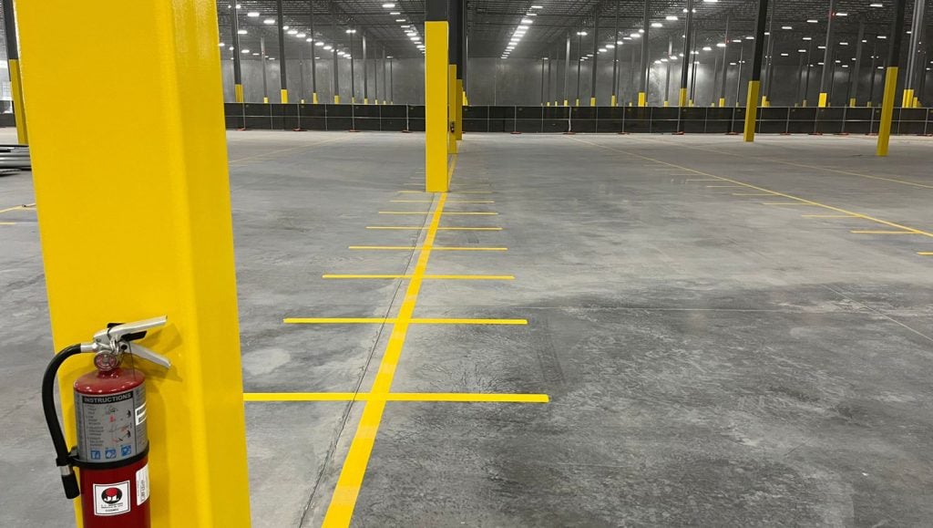 warehouse floor marking in Tampa, FL