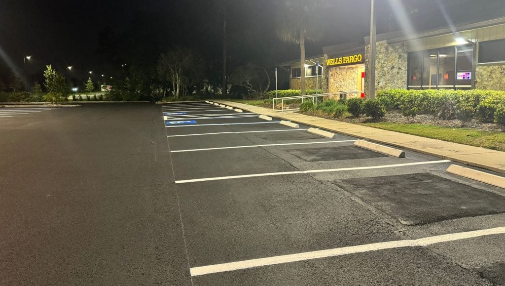 wells fargo drive thru restriped and painted