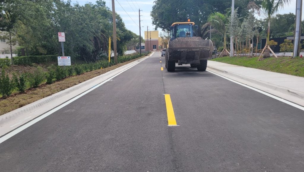 yellow thermoplastic markings