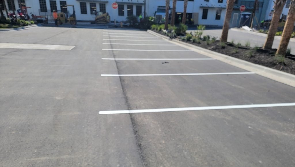 parking spots freshly painted for apartments in clearwater