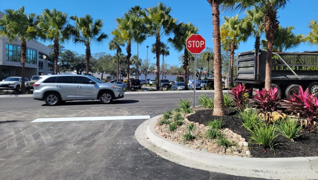 line striping freshly painted for apartments