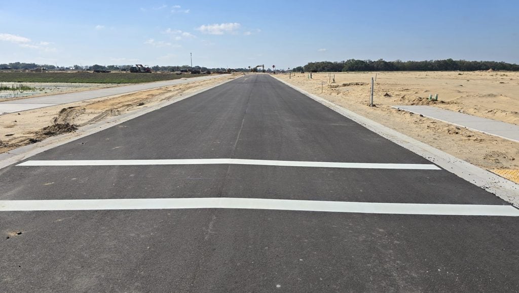 line striping close up for new development