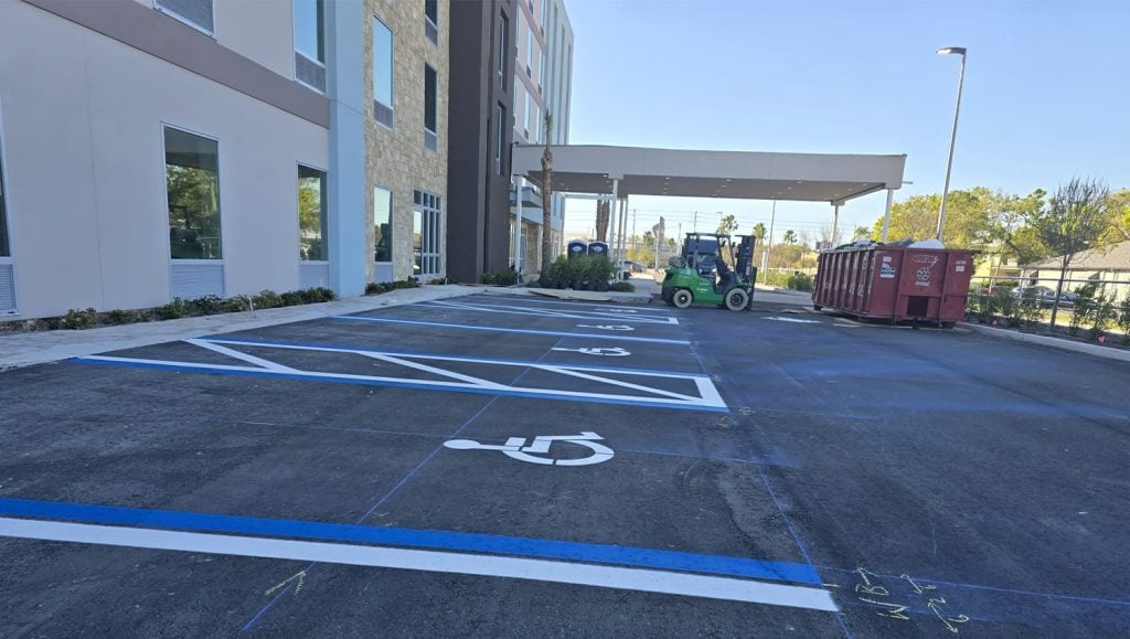 Home 2 Suites with new ada compliance parking spots