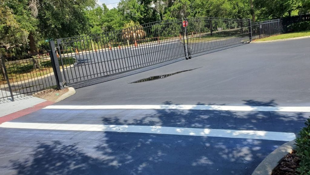 line striping freshly painted for apartment complex