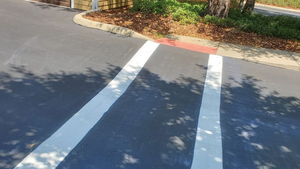 cross walk freshly painted for apartment complex