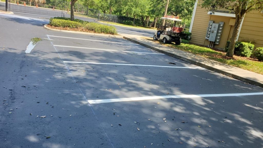 parking spots freshly painted