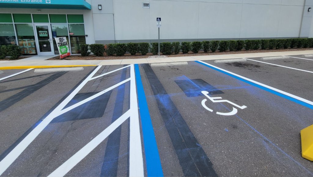 ada compliance parking spots for U-Haul parking lot