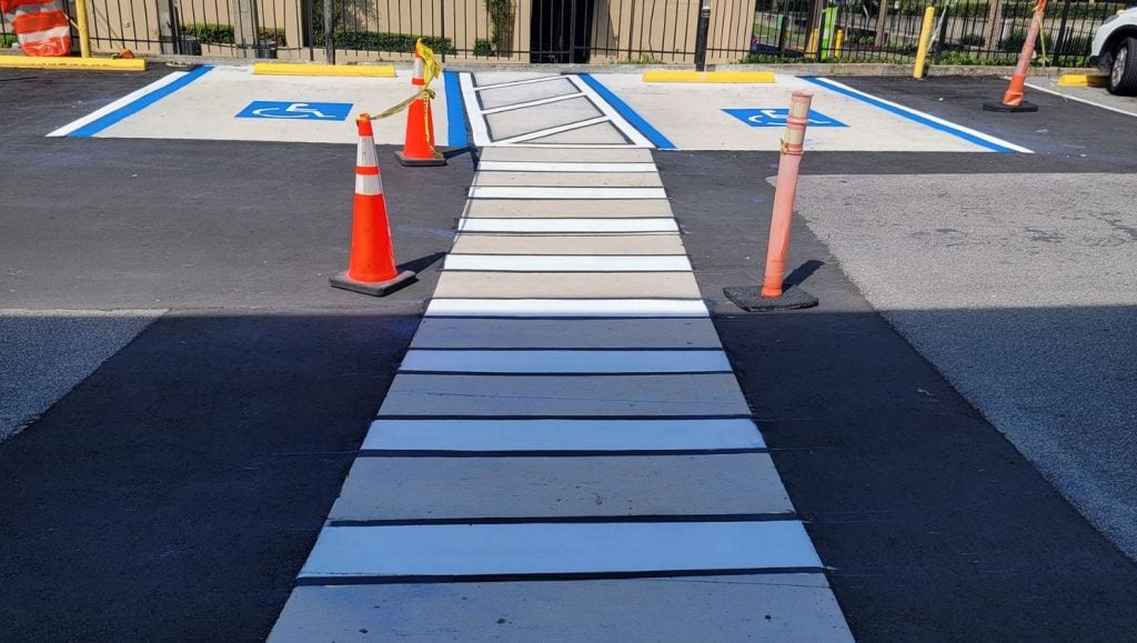 Publix Shopping Center crosswalk freshly painted