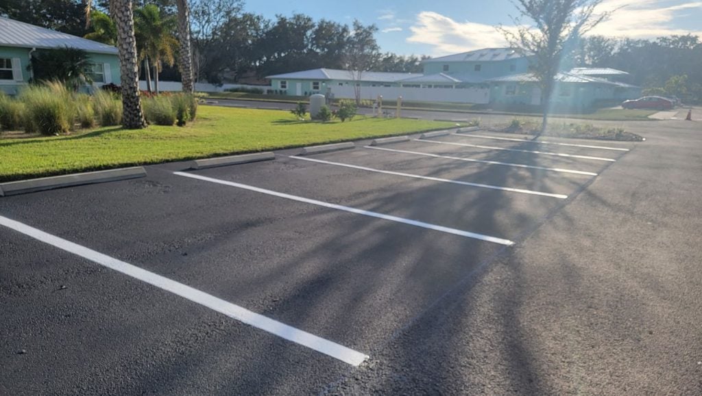 parking spots freshly painted for Trinity Assisted Living