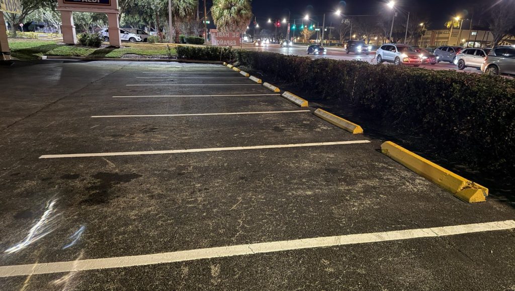 Jiffy Lube parking lot freshly painted