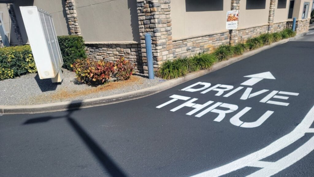 Culver's drive-thru freshly painted close-up