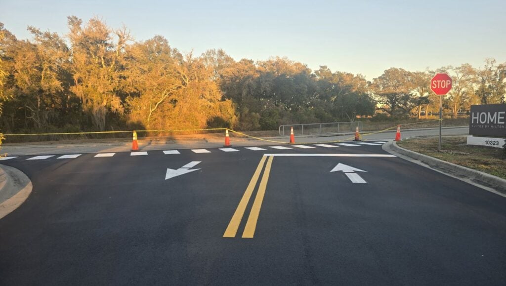 Apartment Complex parking lot with asphalt sealcoating