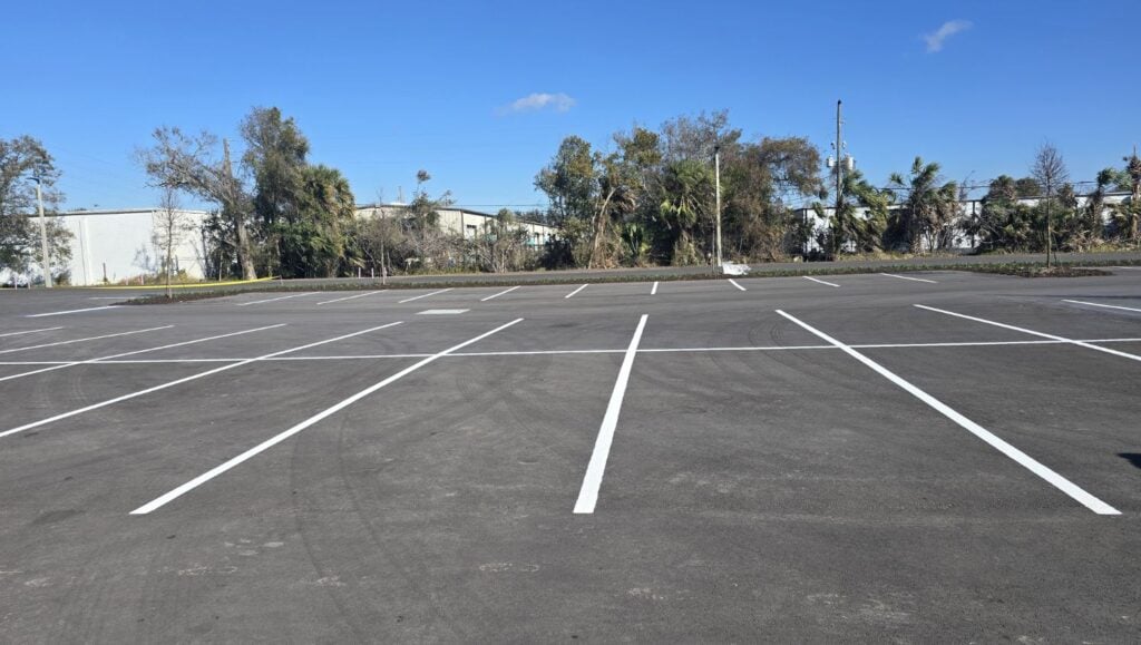 Sports Complex parking lot freshly painted