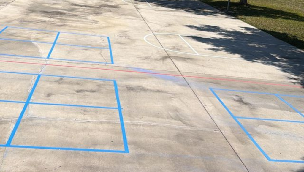 Line Striping Work for a School in Pinellas Park, FL
