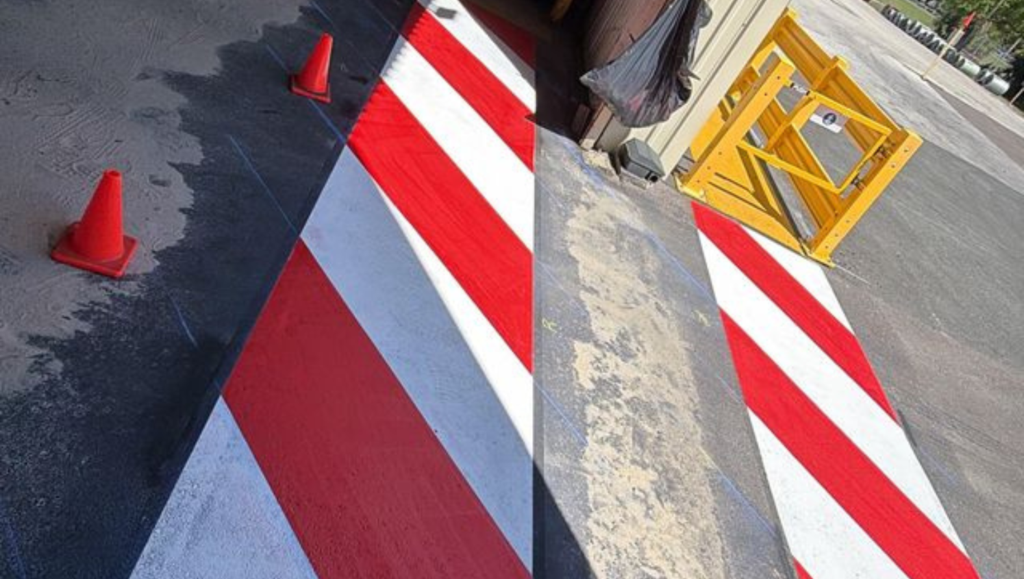 Line Striping Work for a Warehouse in Tampa, FL