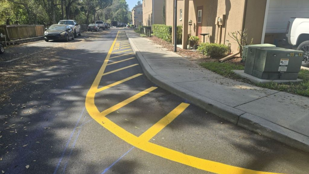 Parking Lot Striping Project for Aparments G-FORCE Tampa, FL