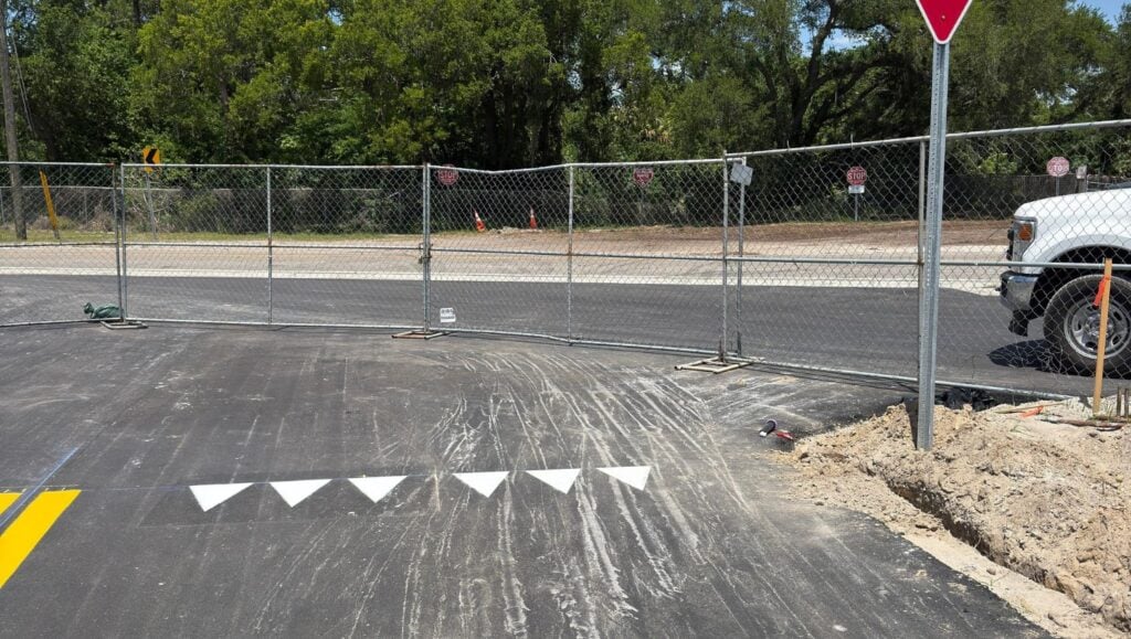 line markings freshly painted for new business