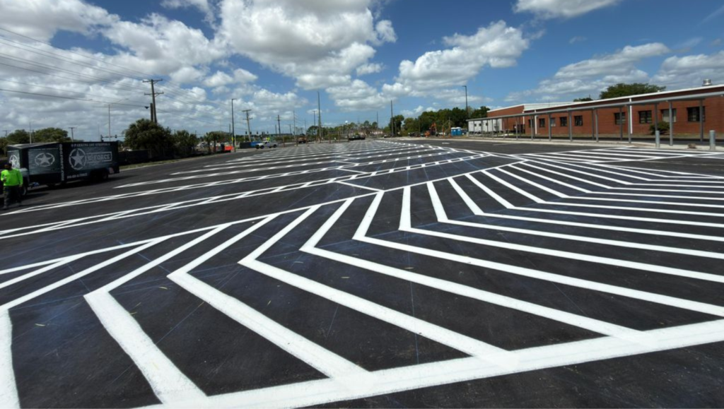 Line Striping for Eisenhower Middle School in Gibsonton, FL