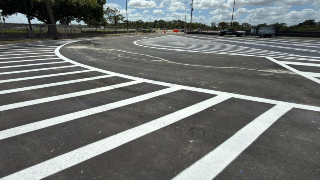 Line Striping Painting for Eisenhower Middle School in Gibsonton, FL