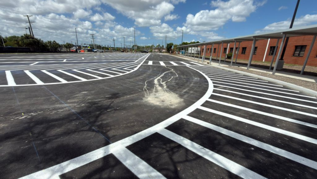 Line Striping Project for Eisenhower Middle School in Gibsonton, FL
