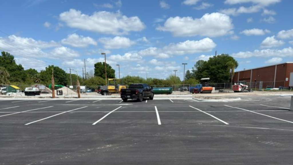 Line Striping Project Painting for Eisenhower Middle School in Gibsonton, FL